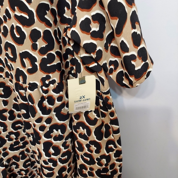 Leopard plus size short sleeve tiered dress animal - Picture 6 of 12